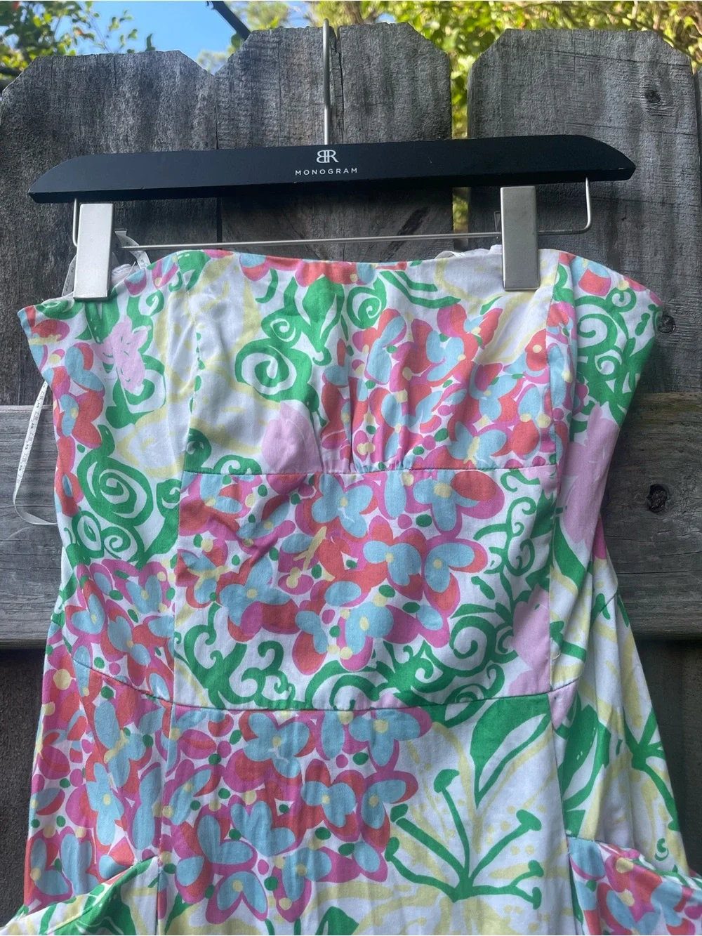 Lilly Pulitzer Strapless Floral Sundress in Pink, Green & White Sz 6 Tailored - Picture 2 of 8